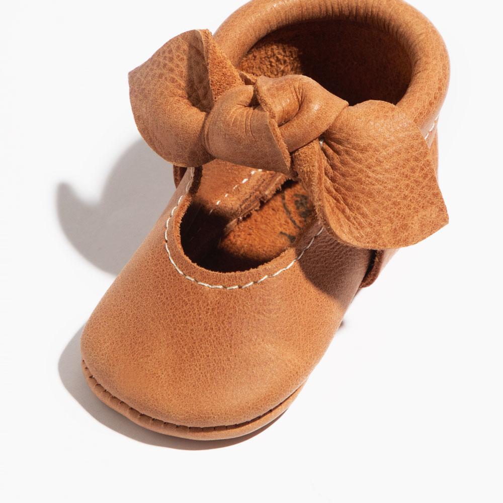 Zion Knotted Bow Baby Shoe- Soft Sole