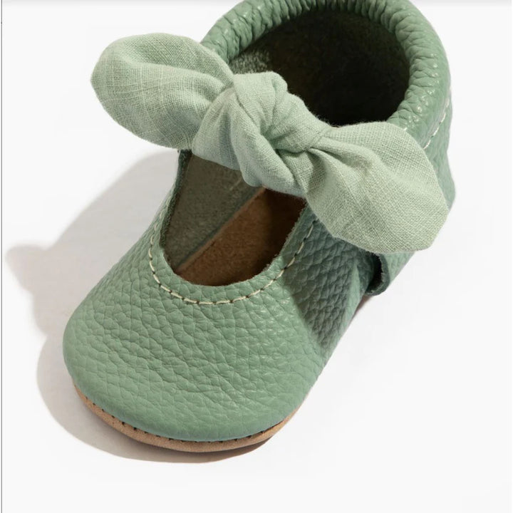Sagebrush Knotted Bow Baby Shoe- Soft Sole