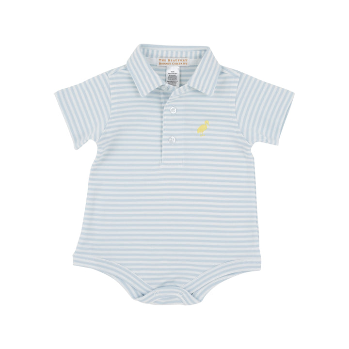 Prim & Proper Polo SS- Buckhead Blue Stripe