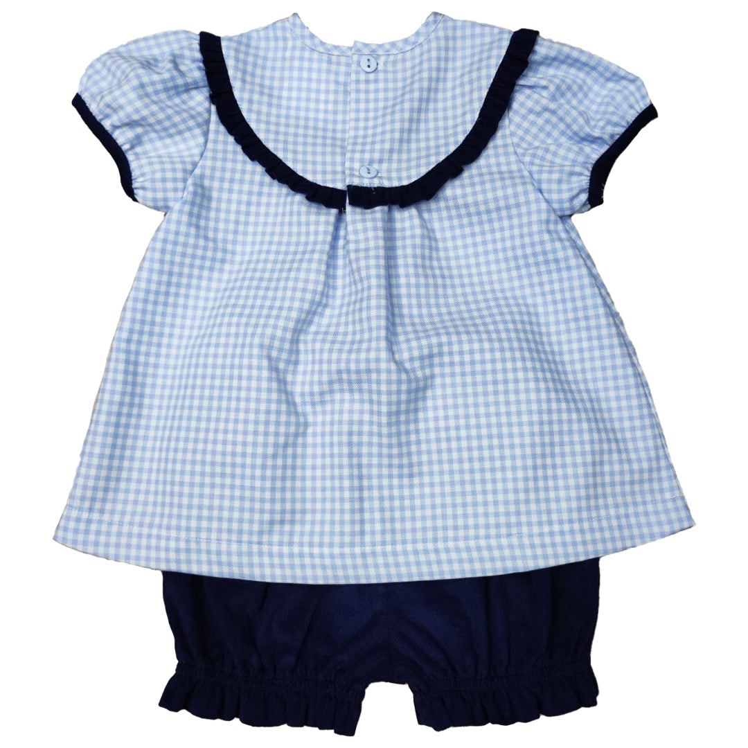 Blue Plaid Bloomers Set