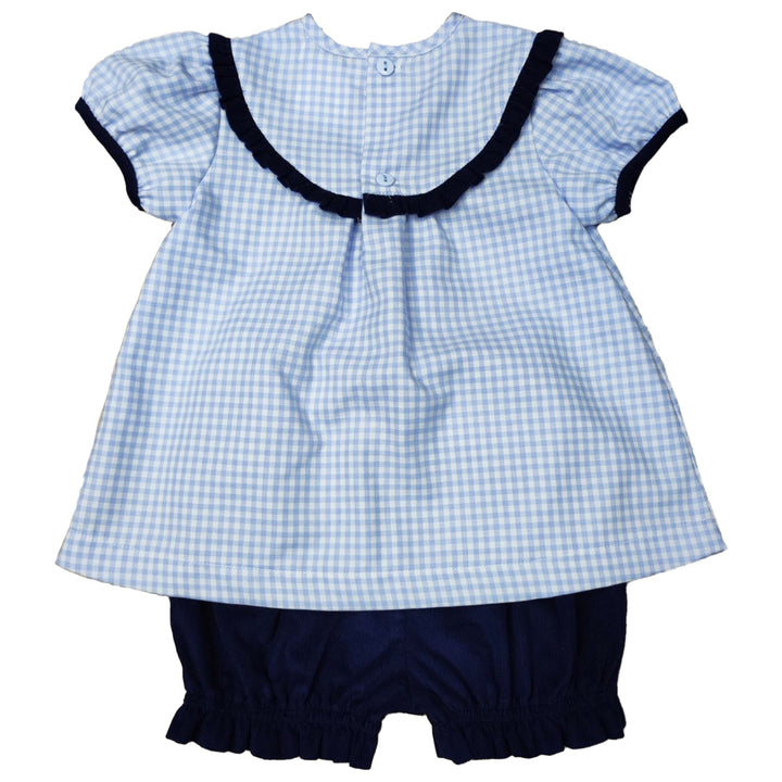 Blue Plaid Bloomers Set