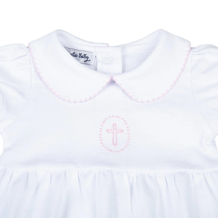 Blessed Embroidered Collar Bubble- Pink