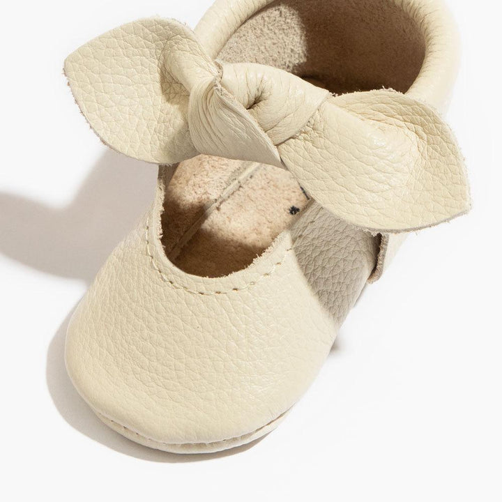 Birch Knotted Bow Baby Shoe- Soft Sole