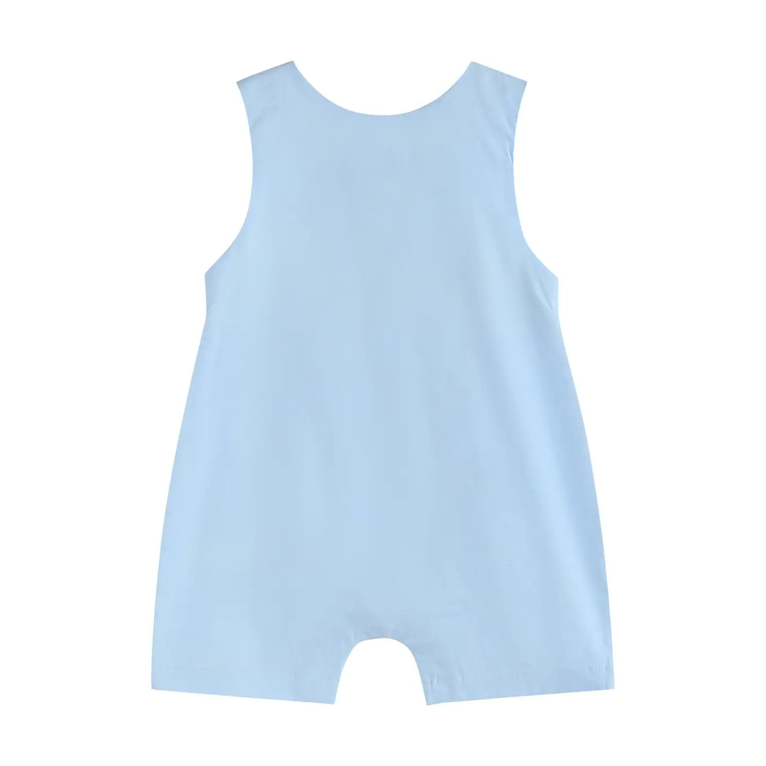 Easter Smocked Shortalls- Light Blue