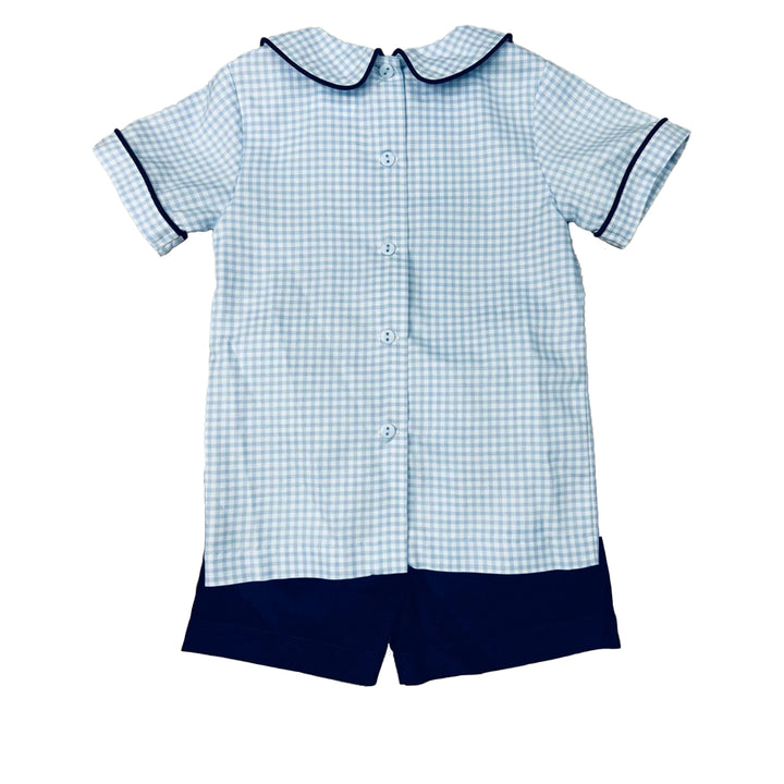 Blue Plaid Boy's Short Set