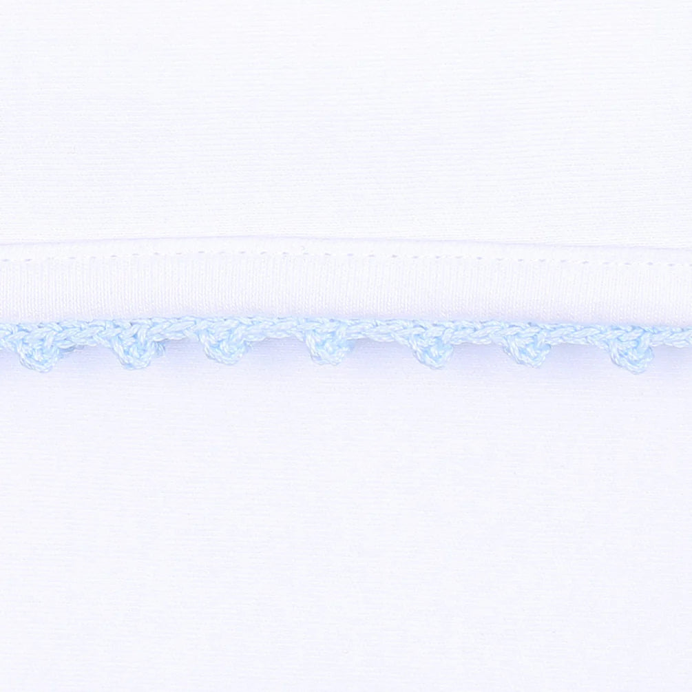 Baby Joy Diaper Cover Set- Light Blue Crochet Trim