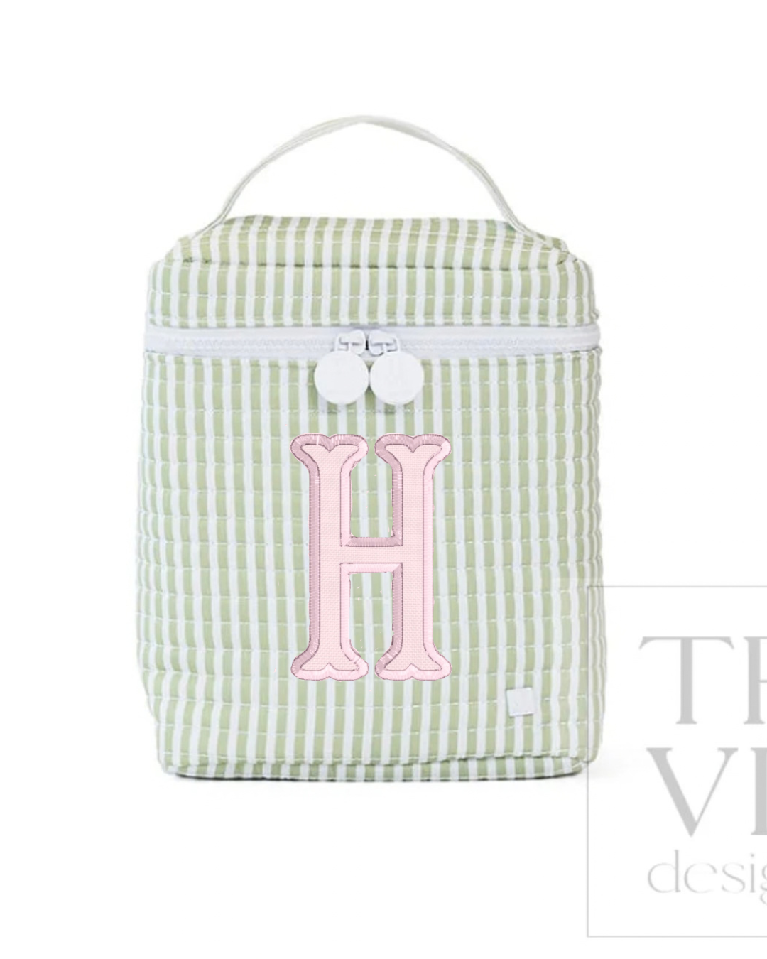 Annie Henderson- Quilted Go Go Lunch Insulated Bag- Pimlico Stripe Sage