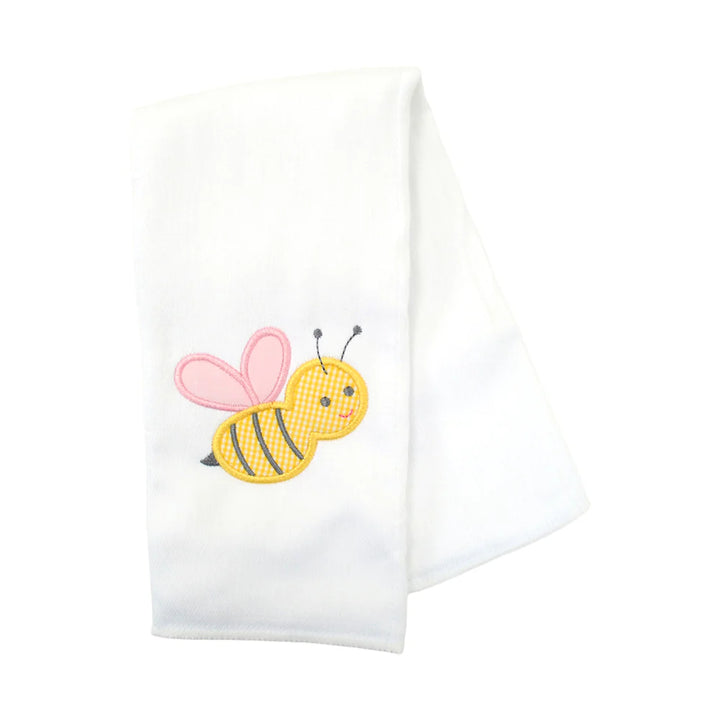 Bumble Bee Appliqued Burp Cloth, Pink or Blue