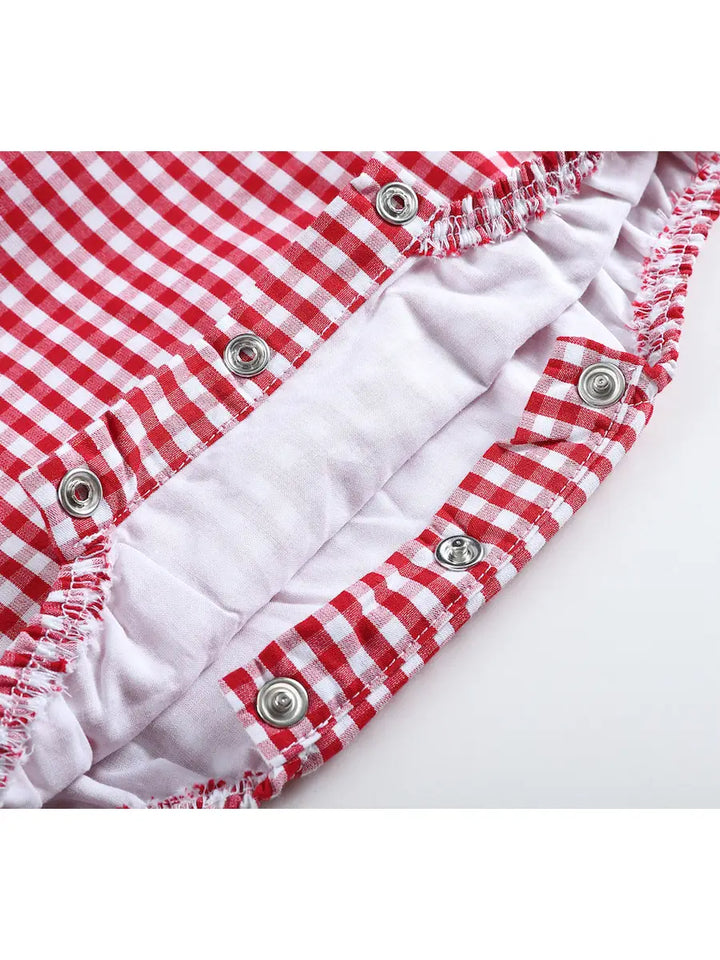 Classic Red Gingham Baby Bubble Romper