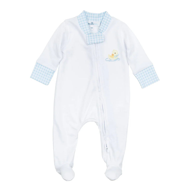 Little Waddlers Zip Footie- Light Blue