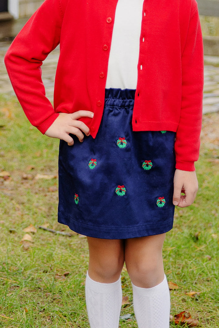 Critter Beasley Bag Skirt- Nantucket Navy/Wreaths