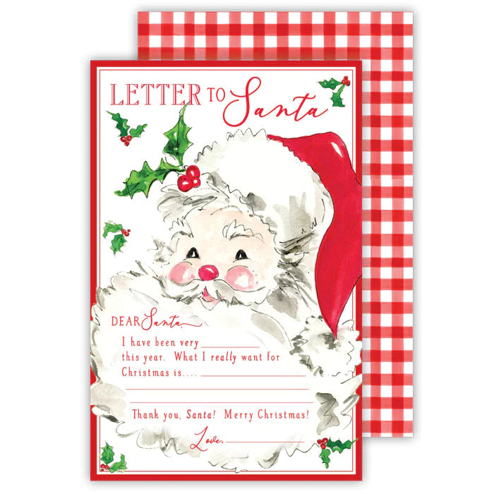 Letter to Santa- Handpainted Holiday Santa