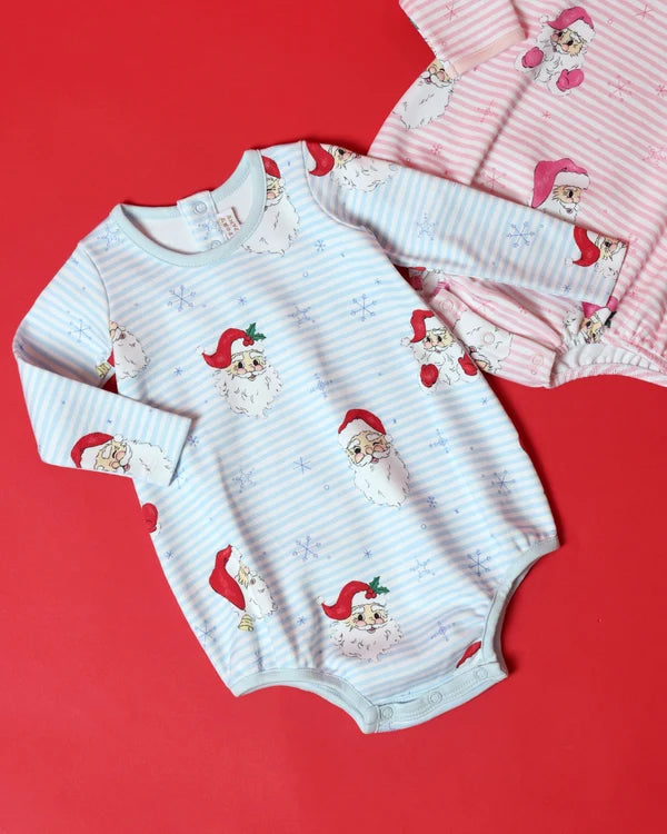 Long Sleeve Patton Play Bubble - Heavy Weight- Dear Santa (Buckhead Blue Stripe)/Buckhead Blue