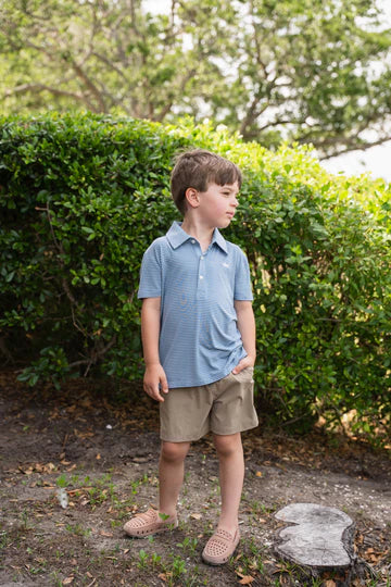 Banks SS Polo- Blue/White Stripe