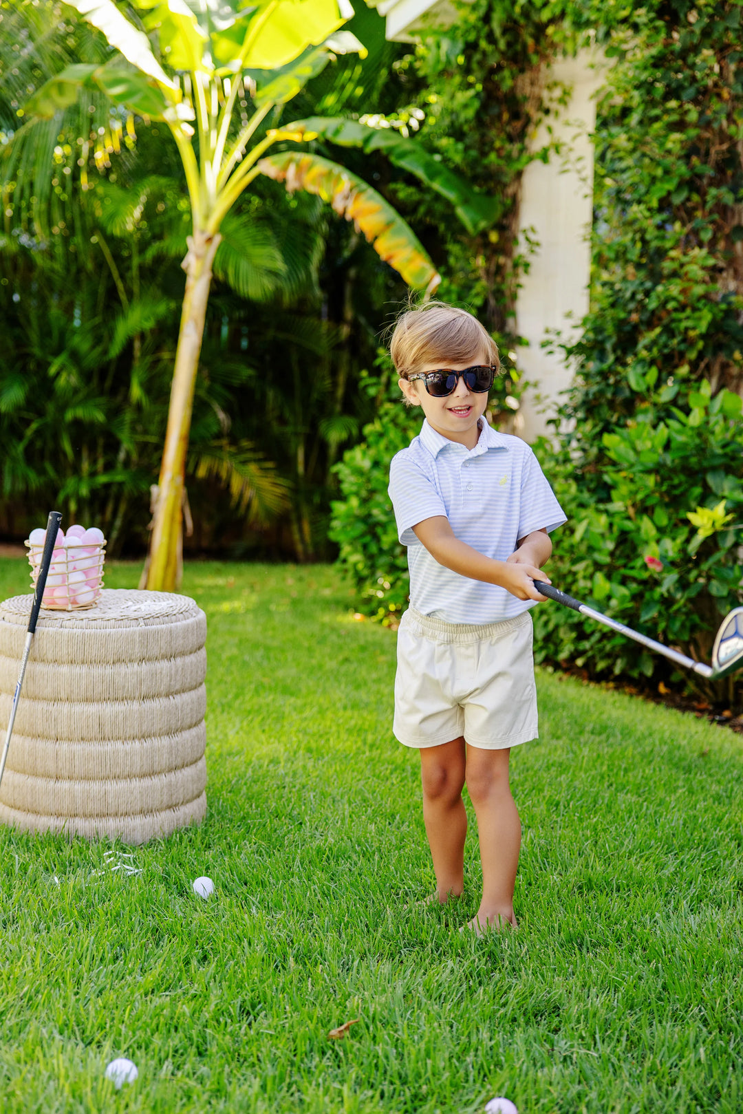 Prim & Proper Polo SS- Buckhead Blue Stripe