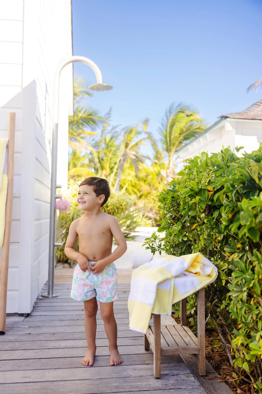 Tortolla Swim Trunks- Happy in Harbour Island