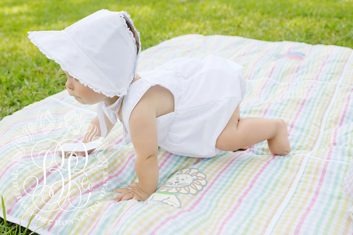 Catesby Country Club Bonnet- Worth Avenue White With Eyelet