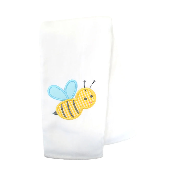 Bumble Bee Appliqued Burp Cloth, Pink or Blue