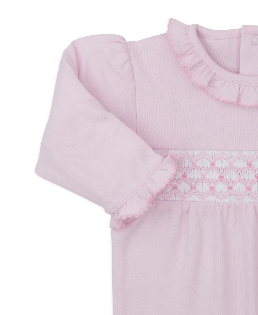 Hand Smocked Footie- Pink