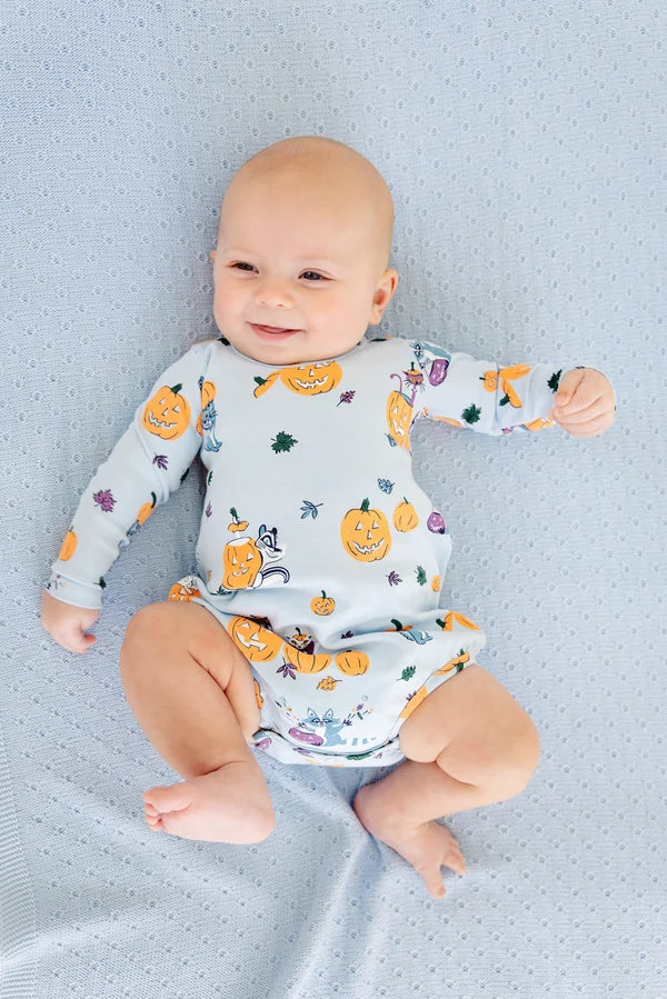 Long Sleeve Patton Play Bubble - Candy & Critters (Buckhead Blue)