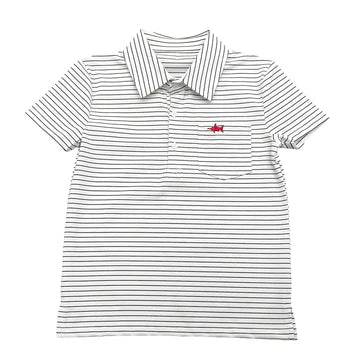Marco SS Polo- White/Black Stripe