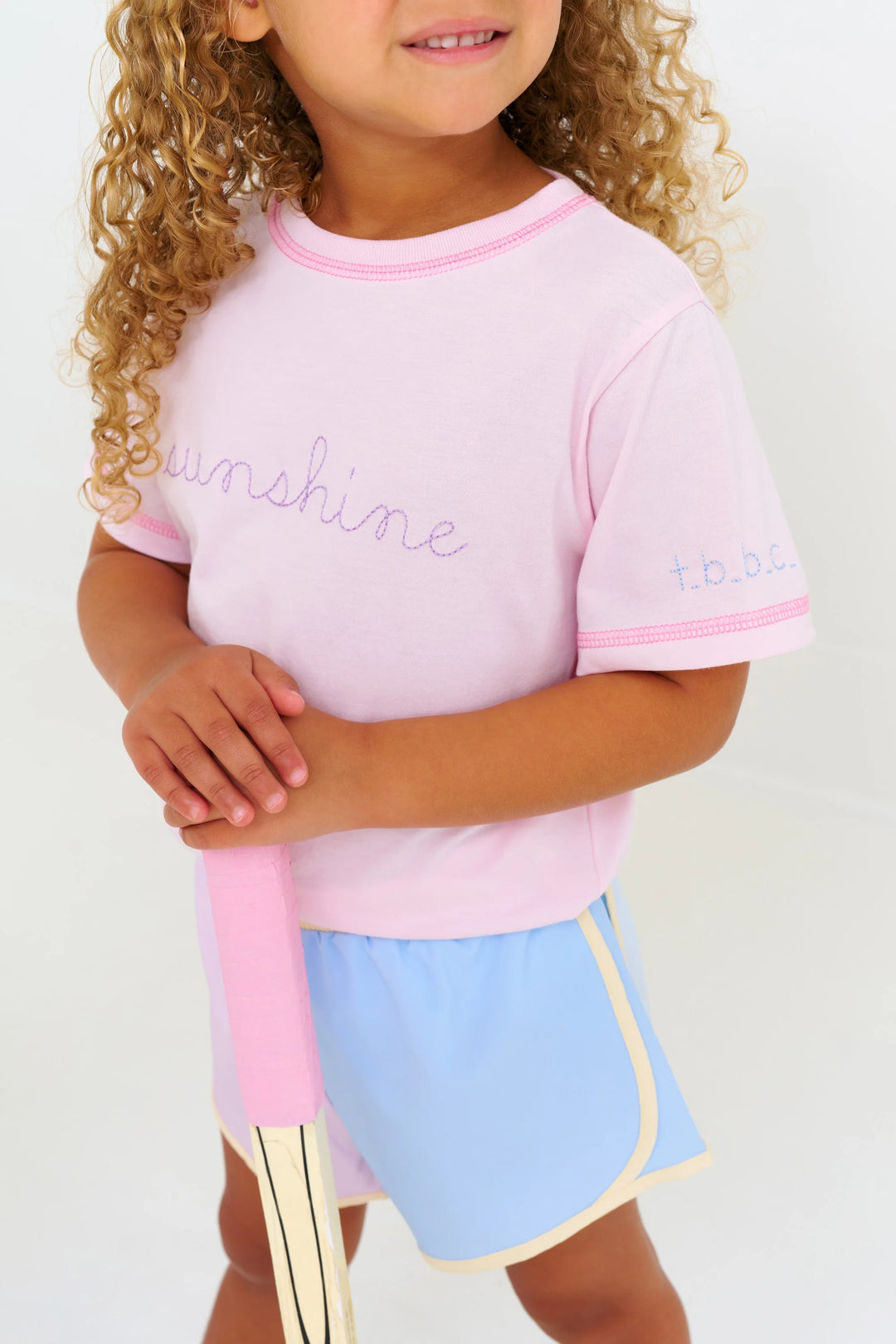 Sir Proper's T-Shirt- Palm Beach Pink with Sunshine Embroidery