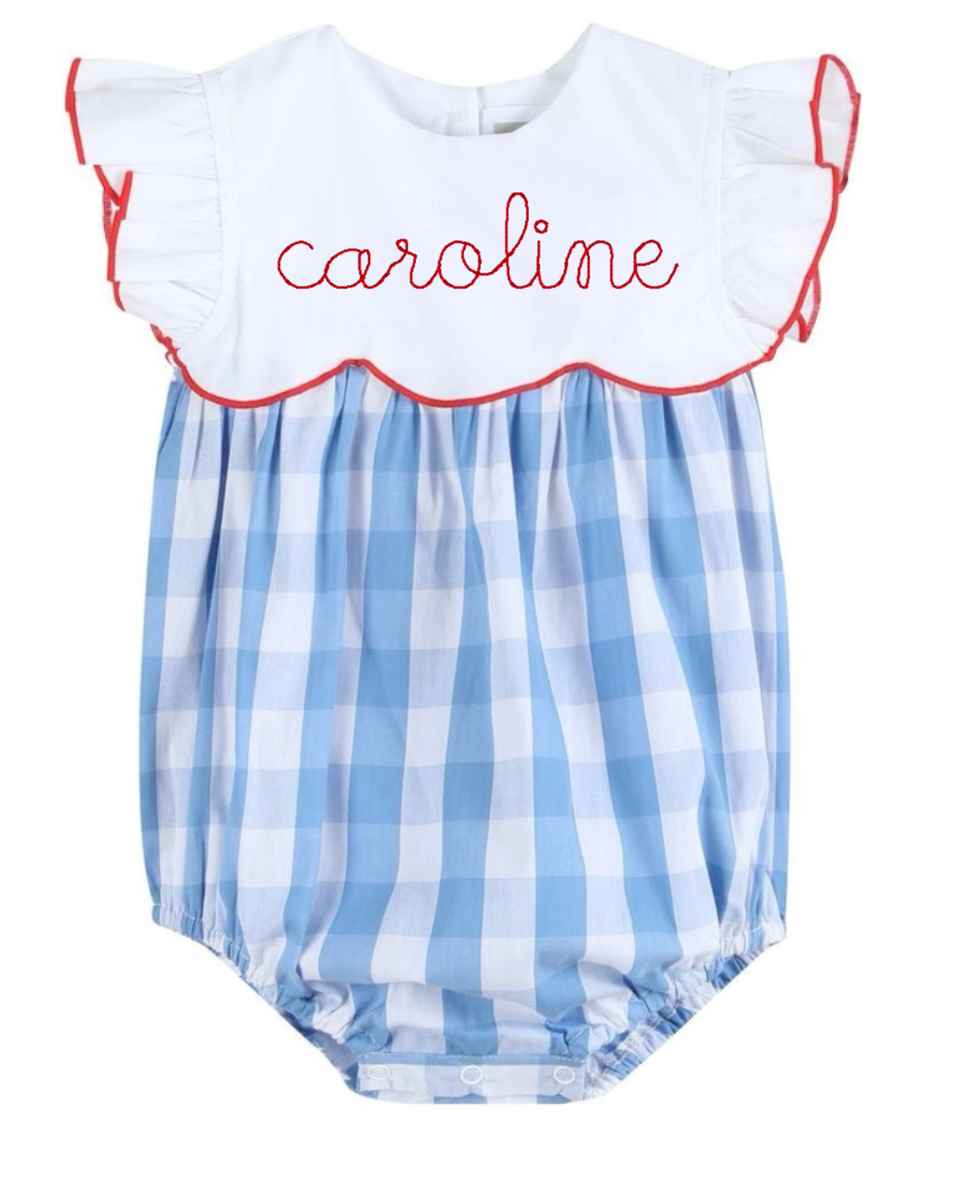 AbbyLane Bell- Red, White, and Blue Flutter Romper