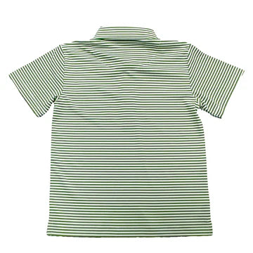 Inshore Performance Stripe SS Polo/ Green Stripe