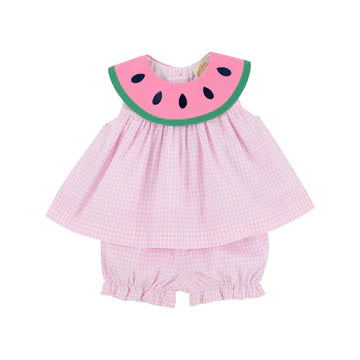 Sleeveless Tabitha's Teacher's Pet Set- Greenbrier Gingham Watermelon