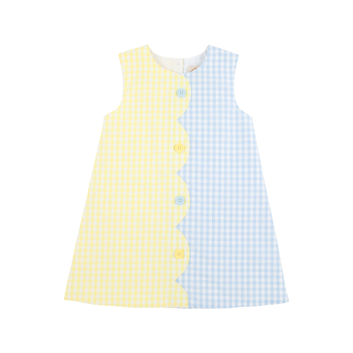 Kennedy Colorblock Dress- Lake Worth Yellow Gingham & Buckhead Blue Gingham