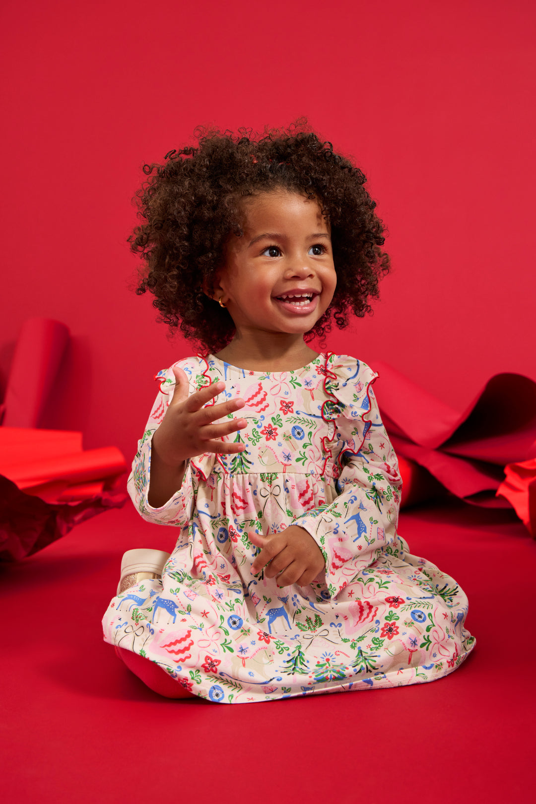 Magnetic Dress with Ruffles and Leggings Set- Sugar Plum Dreams