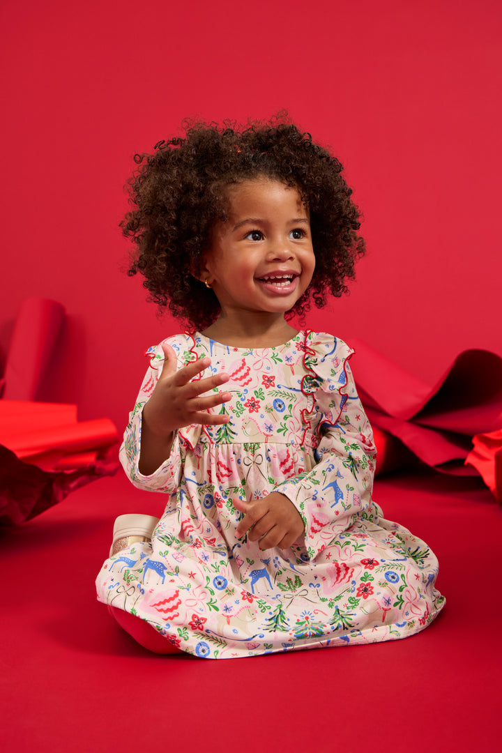 Magnetic Dress with Ruffles and Leggings Set- Sugar Plum Dreams