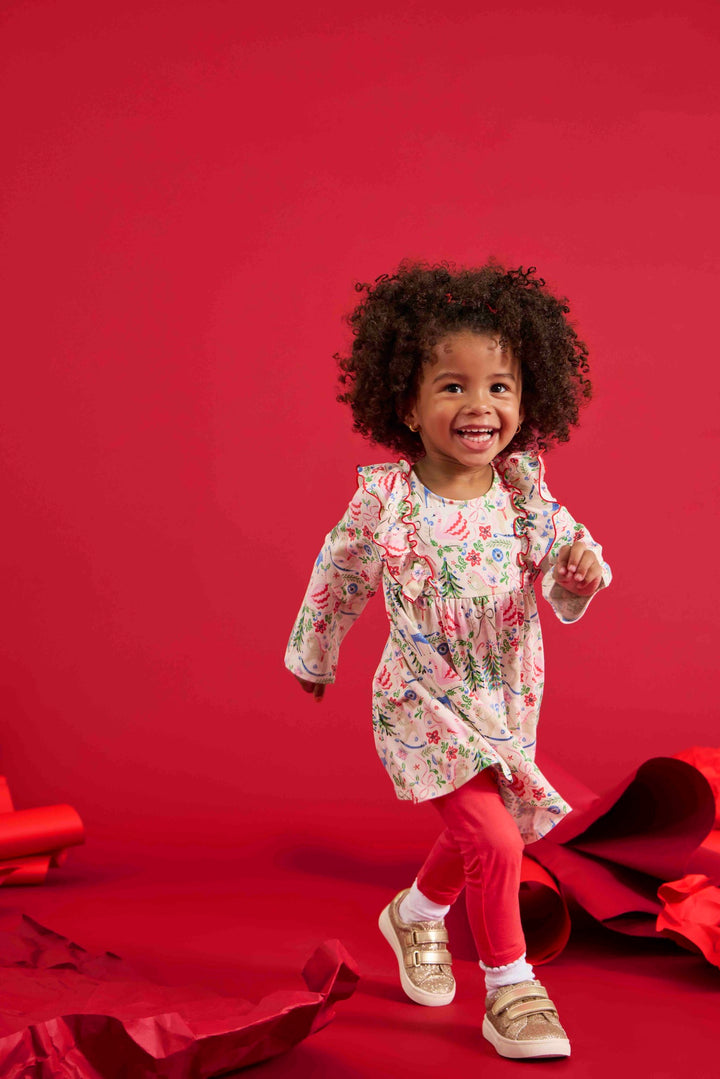 Magnetic Dress with Ruffles and Leggings Set- Sugar Plum Dreams