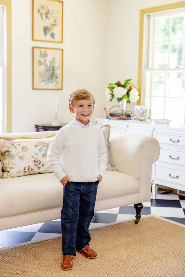 Prep School Pants-Twill - Berwick Black Watch/Nantucket Navy