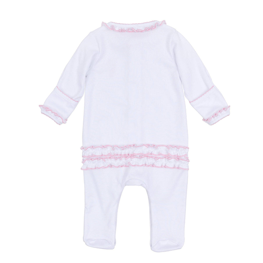 Sweet Peppermint Embroidered Ruffle Footie