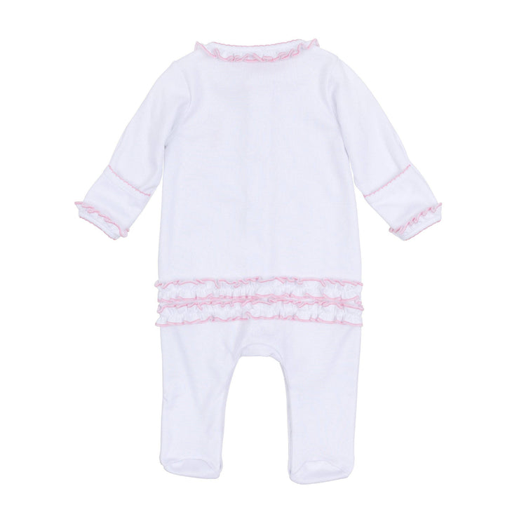 Sweet Peppermint Embroidered Ruffle Footie