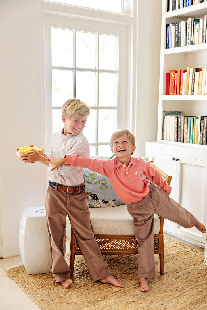 Long Sleeve Prim & Proper Polo- Parrot Cay Coral