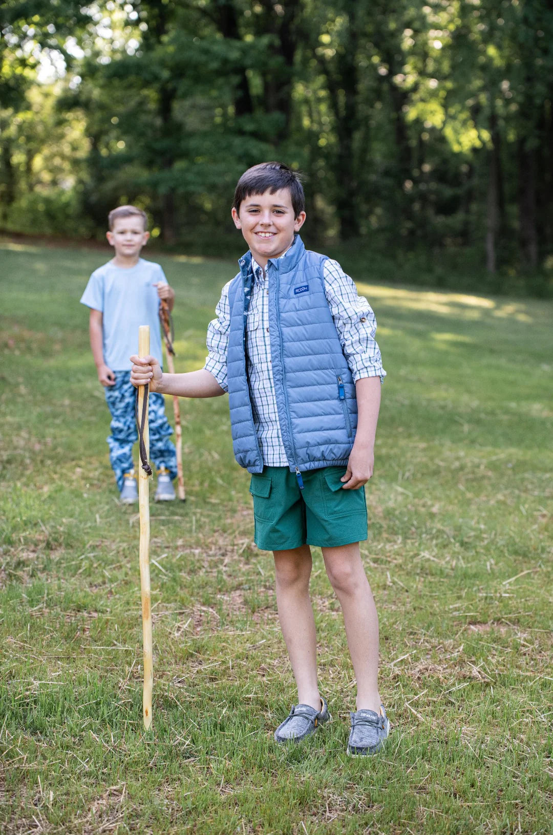 Boy's Inshore Performance Shorts- Posy Hunter Green