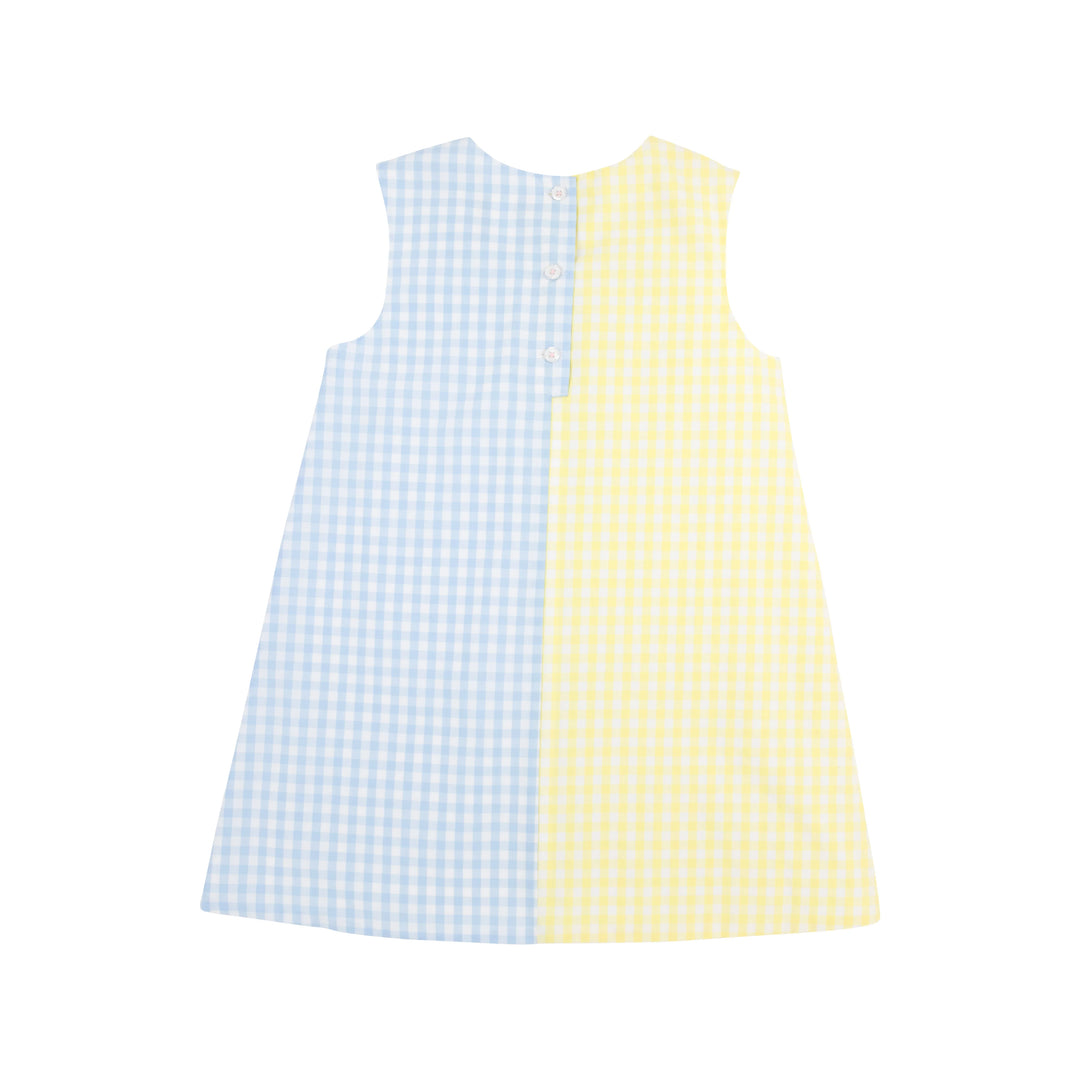 Kennedy Colorblock Dress- Lake Worth Yellow Gingham & Buckhead Blue Gingham