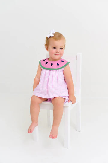 Sleeveless Tabitha's Teacher's Pet Set- Greenbrier Gingham Watermelon