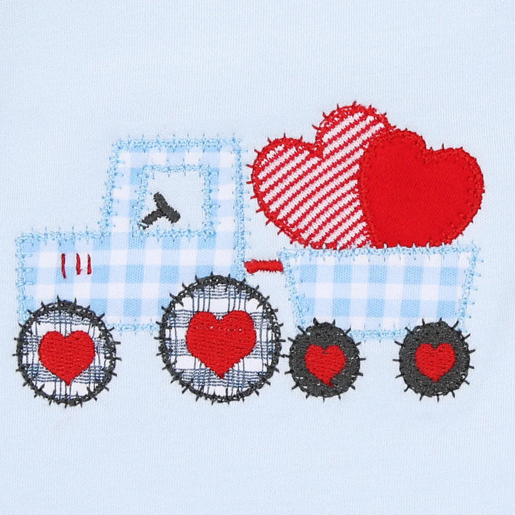 Tractor-Full of Love Applique Long Sleeve T-Shirt