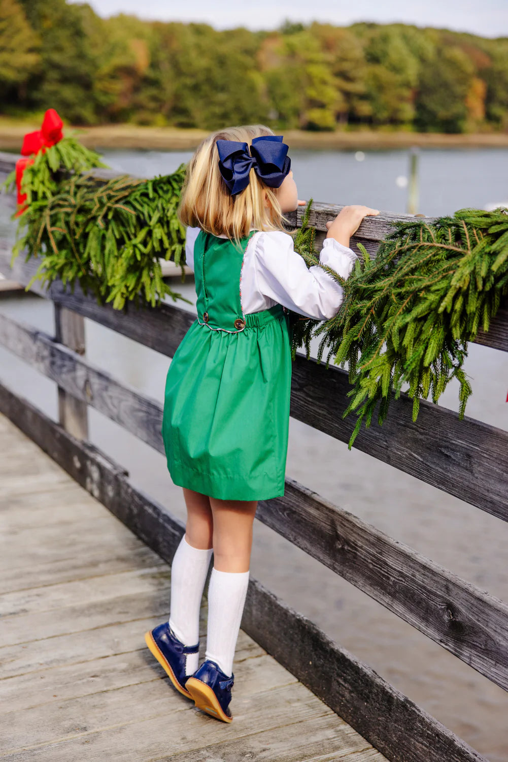 Brady Button-In Dress- Kiawah Kelly Green/Merritt Park Plaid