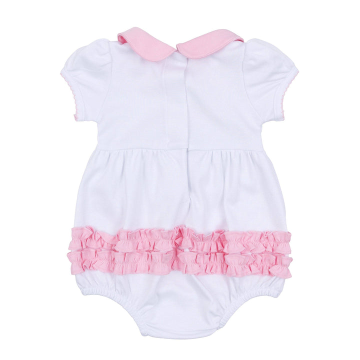 Precious Pumpkins Collared Ruffle Short Sleeve Bubble - Pink