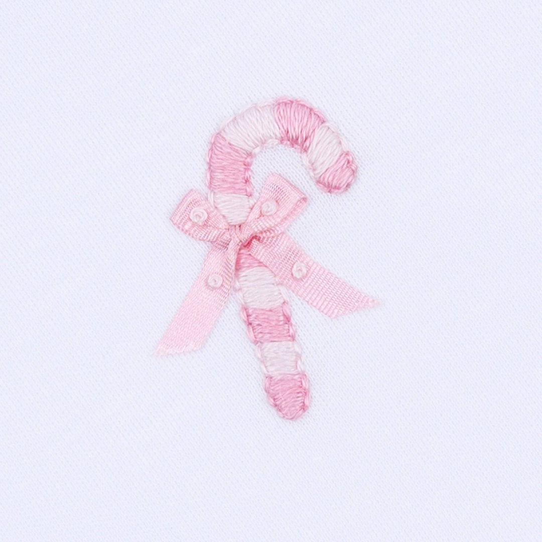 Sweet Peppermint Embroidered Ruffle Footie