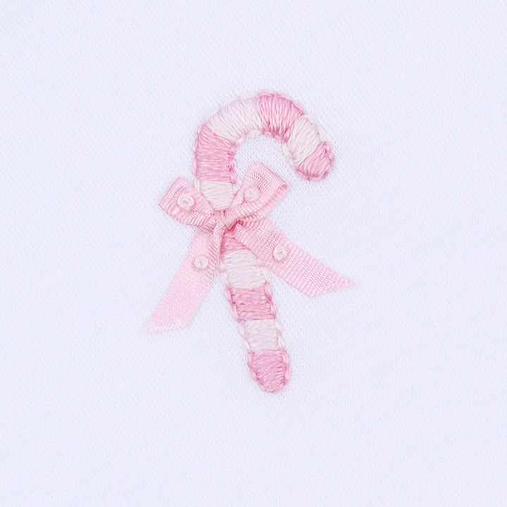 Sweet Peppermint Embroidered Ruffle Footie