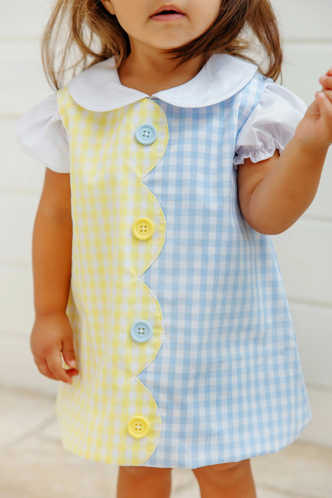 Kennedy Colorblock Dress- Lake Worth Yellow Gingham & Buckhead Blue Gingham