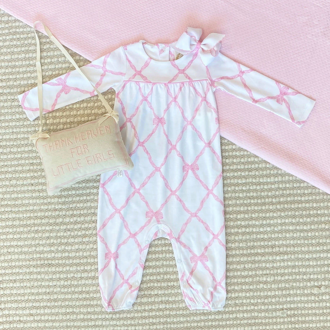 LS Penny's Playsuit- Belle Meade Bow/Pier Party Pink