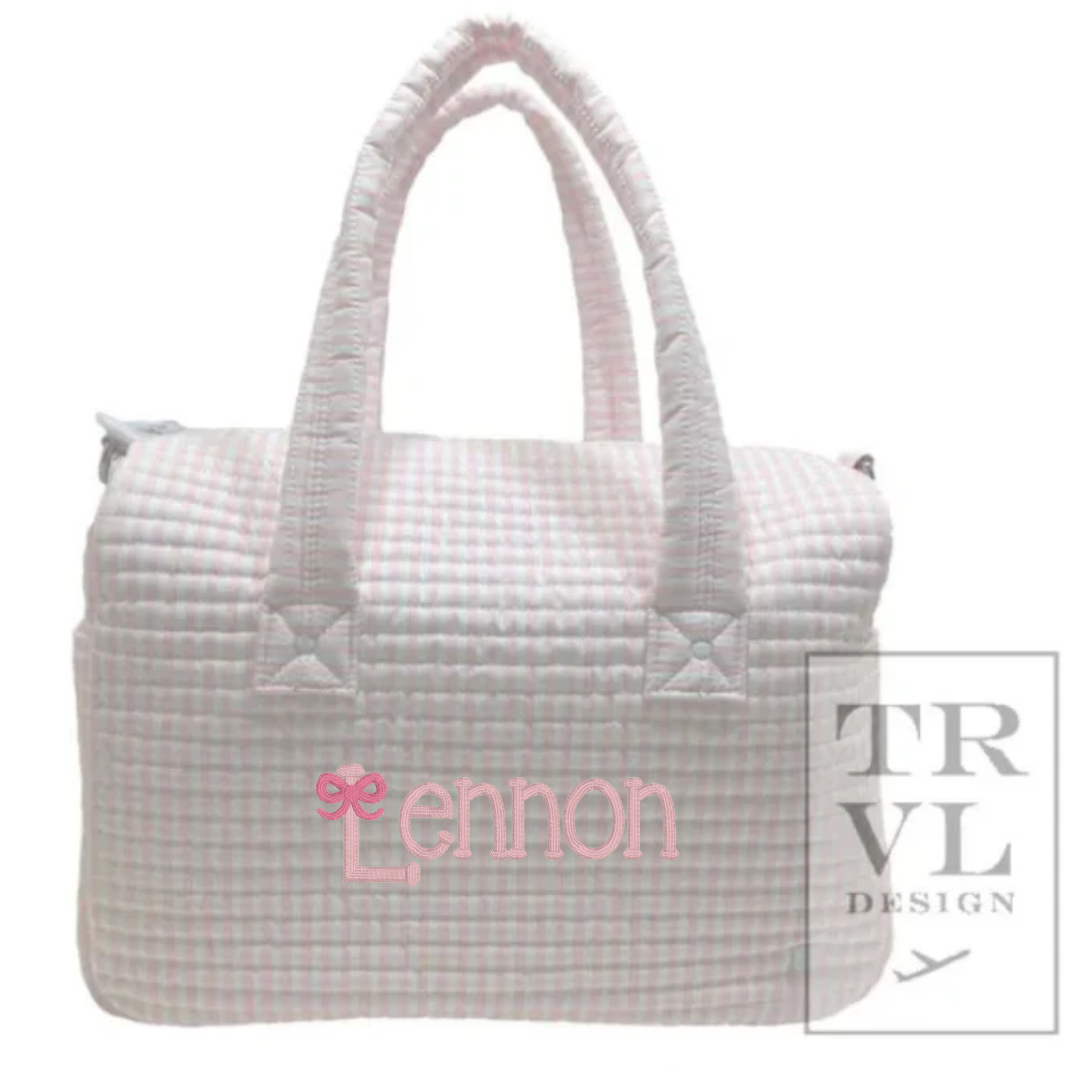 Sydney Williams, Stroller Bag Pimlico Stripe Pink Quilt