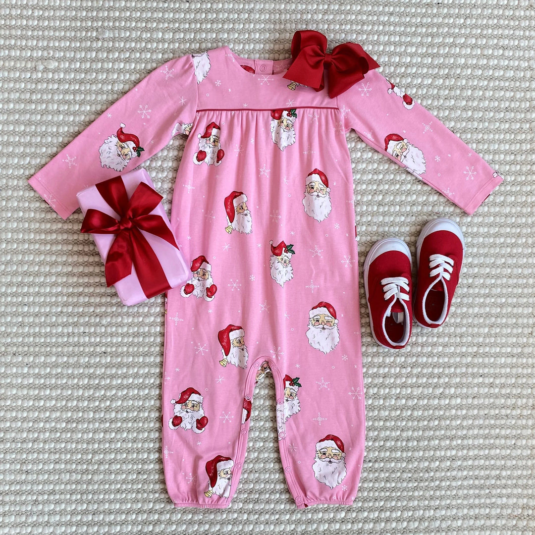 Penny's Playsuit LS- Dear Santa/Hamptons Hot Pink