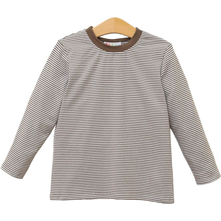 James LS Shirt- Beige Stripe
